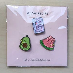 Glow Recipe set of three designer enamel pins